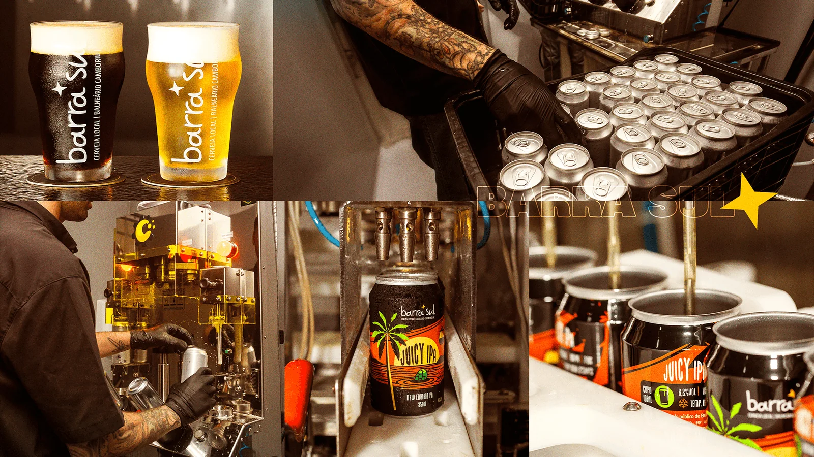 Processo de produção e envase das cervejas Barra Sul